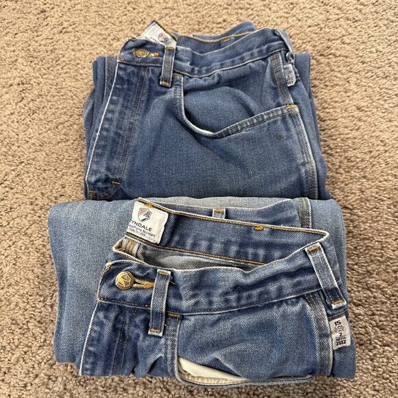 2pk Tyndale Men's Flame Resistant Arc Rated Jeans 32/31 Blue Medium Wash - Picture 13 of 13